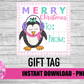 Christmas Gift Tag Png - Penguin Gift Tag - Christmas Gift tags