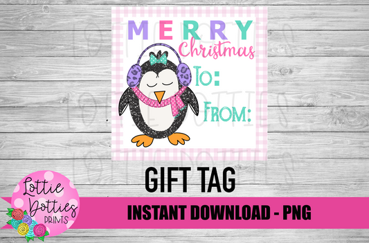 Christmas Gift Tag Png - Penguin Gift Tag - Christmas Gift tags