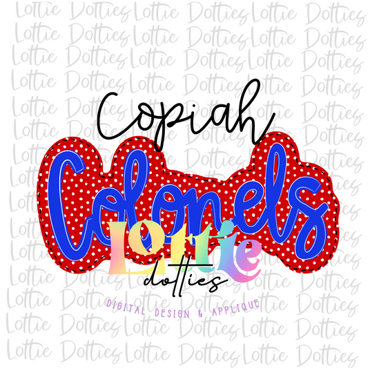 Copiah Colonels PNG - Colonels sublimation design - Digital Download - Red and Royal