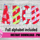 Christmas lights Alphabet - Alpha Pack - Alphabet Clipart - Instant Download  - Christmas Alpha Pack