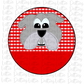 Bulldog Circle Png - Red and White - Sublimation Design- Digital Download
