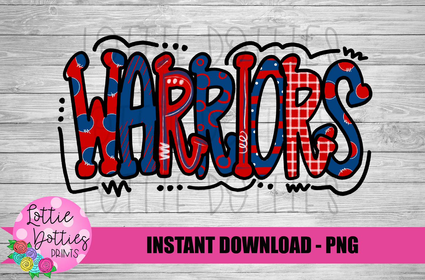 Warriors Png - Mascot  Sublimation Design - Digital Download