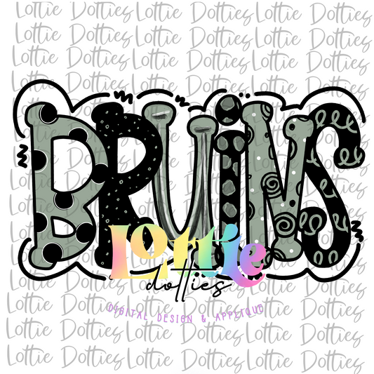 Bruins PNG - Bruins - Sublimation- Digital Download - Sage and Black
