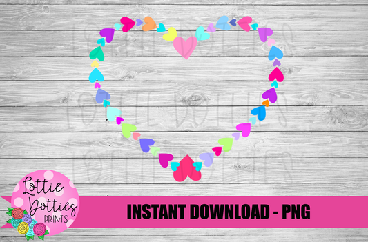 Hearts Valentines Day Png - Valentine’s Day Sublimation Design - Hearts - Digital Download