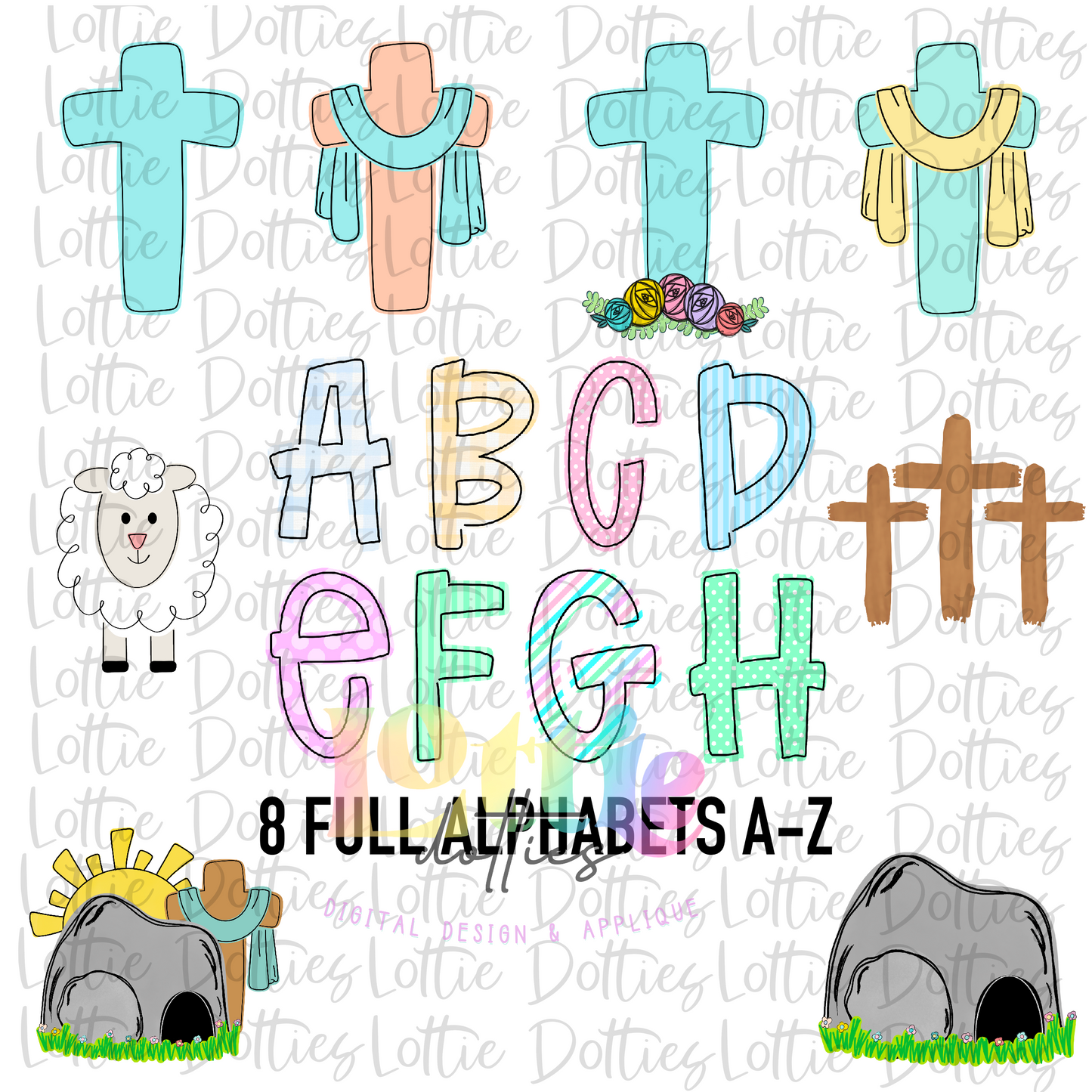 Easter Alpha - Alpha Pack - Alphabet Clipart - Instant Download  - Alpha Pack