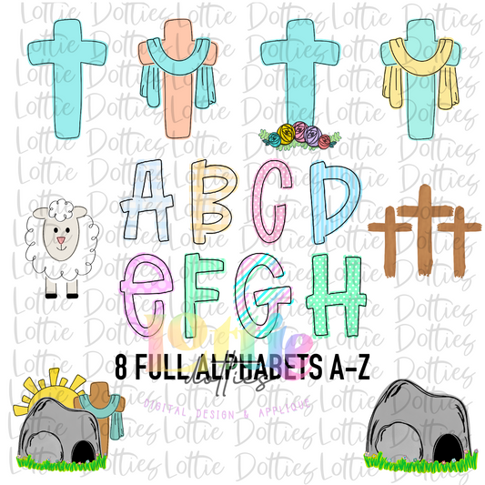 Easter Alpha - Alpha Pack - Alphabet Clipart - Instant Download  - Alpha Pack