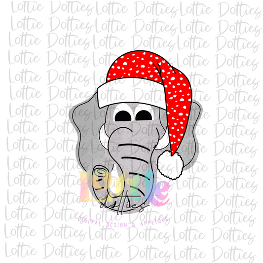 Elephant Santa Png - Sublimation Design- Digital Download