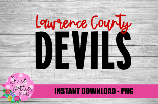 Lawrence County Devils Png - Devils Sublimation Design - Digital Download