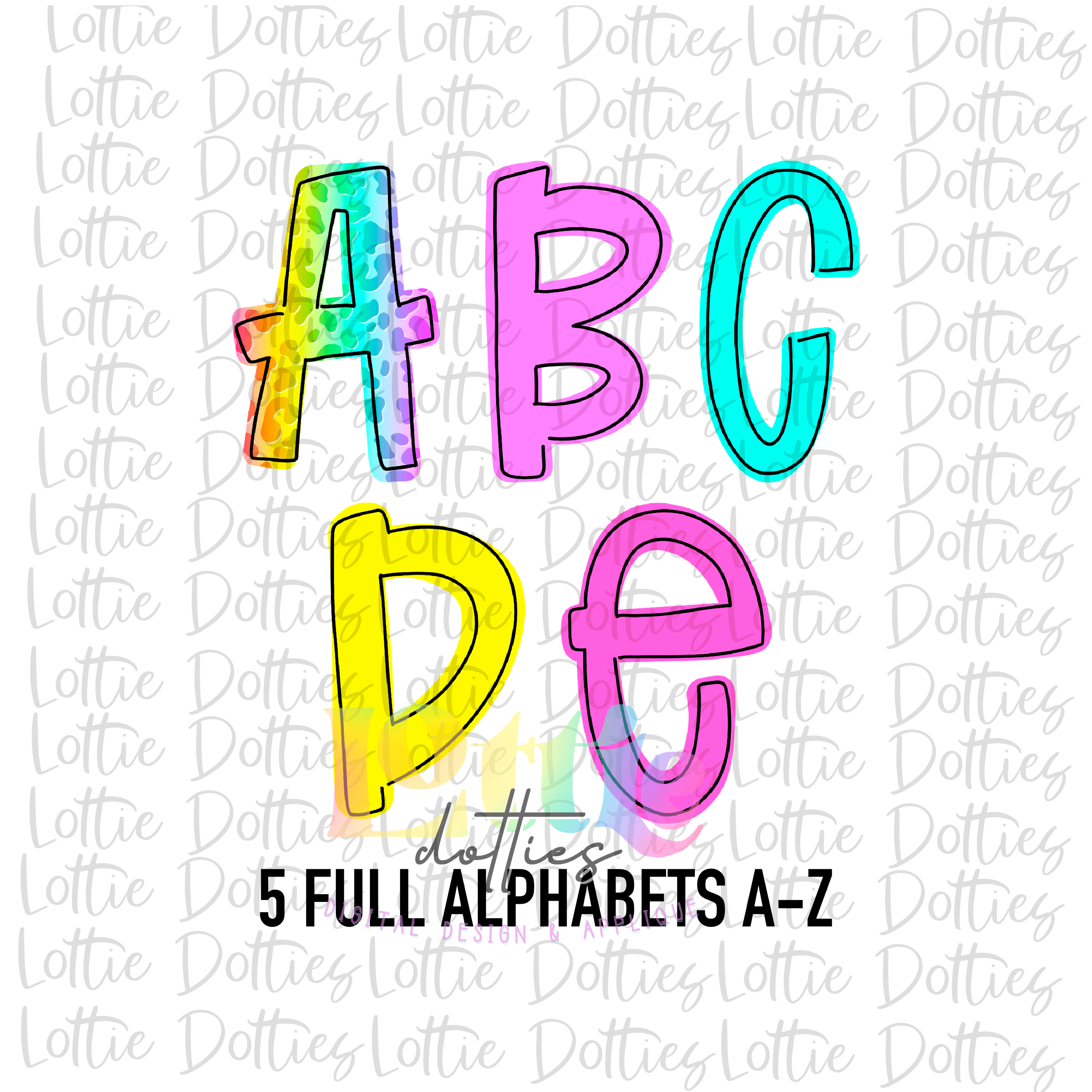 Neon Leopard Alpha - Alpha Pack - Alphabet Clipart - Instant Download ...