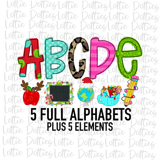 Christmas Teacher Alphabet - Teacher Alpha Pack - Alphabet Clipart - Instant Download