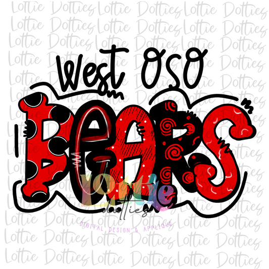 West OSO Bears PNG - Bears  sublimation design - Digital Download