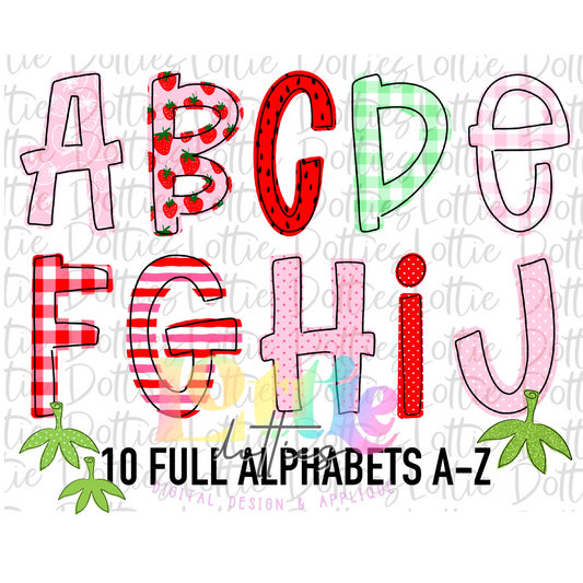 Strawberry Alpha - Alpha Pack - Alphabet Clipart - Instant Download  - Alpha Pack