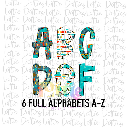 Whale of a Time Alpha - Alpha Pack - Alphabet Clipart - Instant Download  - Alpha Pack