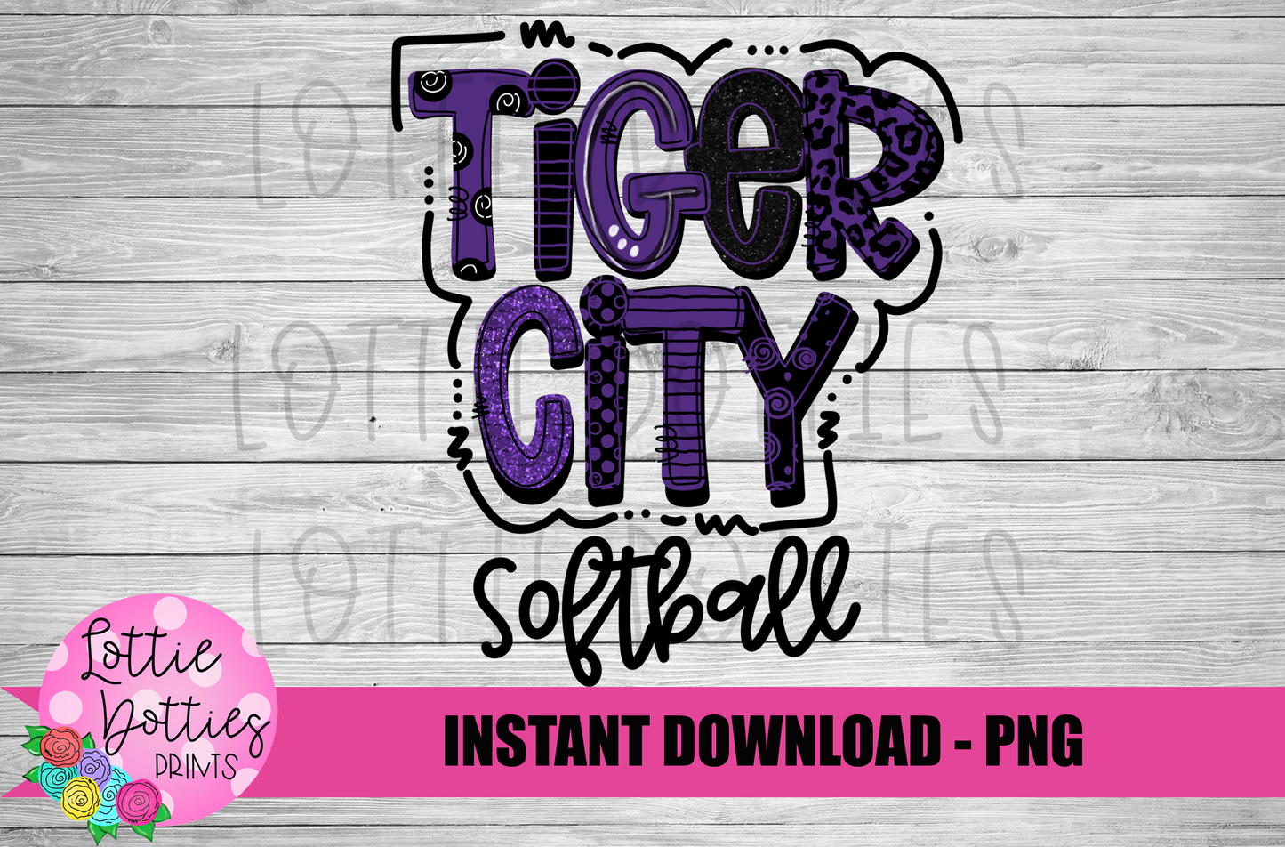 Tiger City Softball PNG - Softball Png - Digital Download