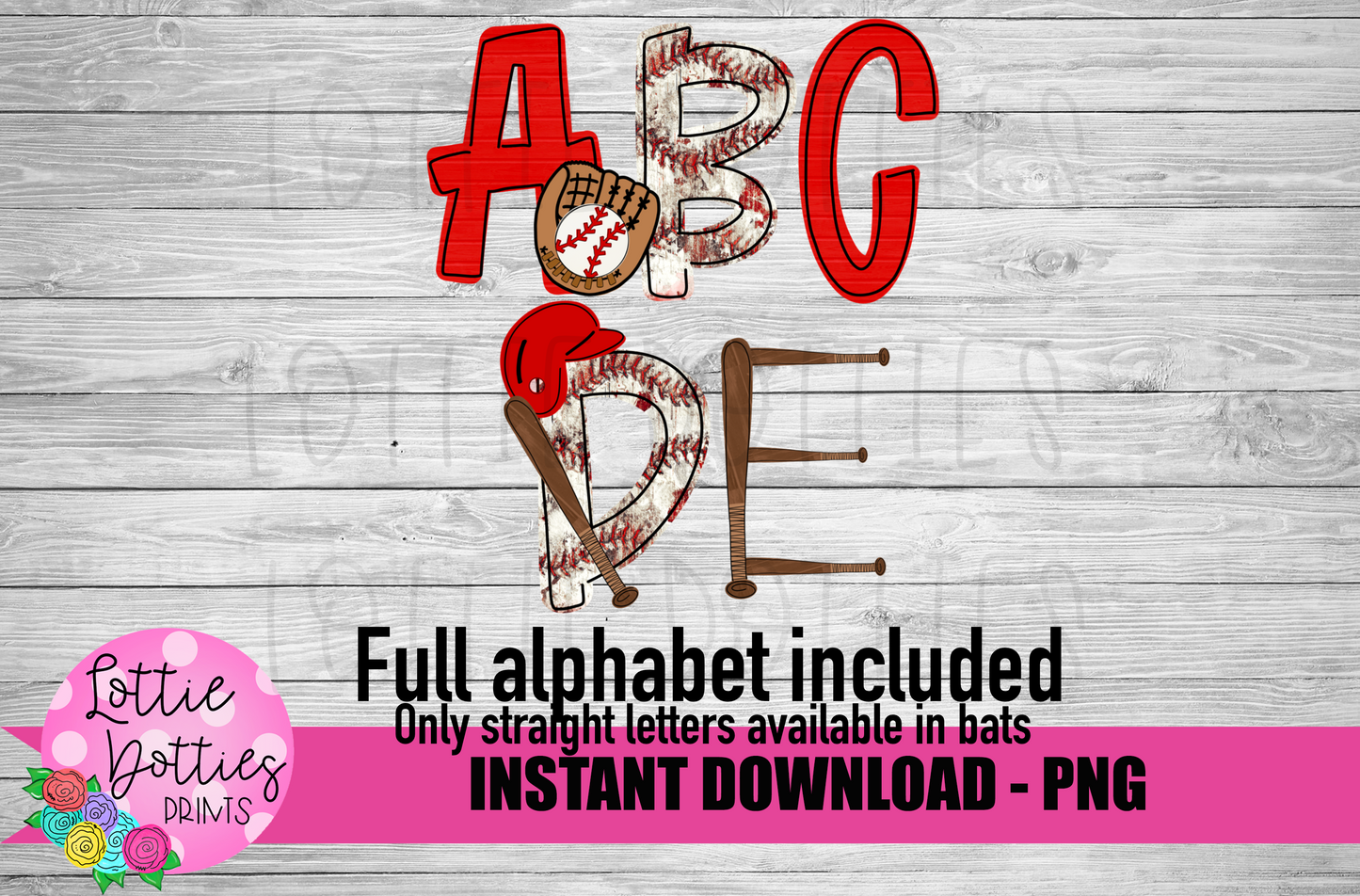 Baseball Alphabet - Alpha Pack - Alphabet Clipart - Instant Download  - Alpha Pack