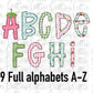 Strawberry Alphabet - PNG  Alpha Pack - 9 Full Alphabets A-Z -