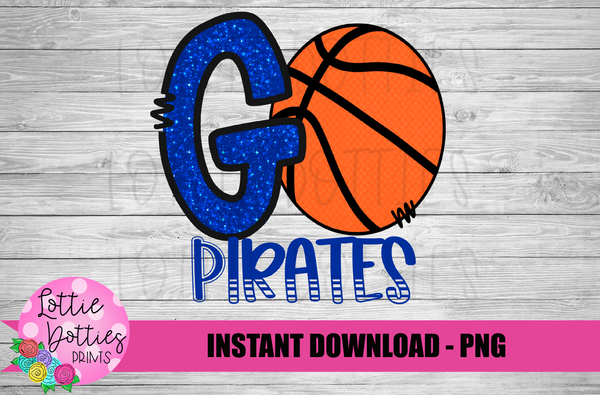 Go Pirates PNG - Pirates basketball sublimation design - Digital