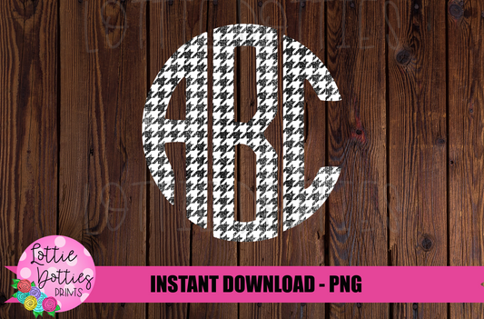 Houndstooth Circle Alphabet - Alpha Pack - Alphabet Clipart - Instant Download