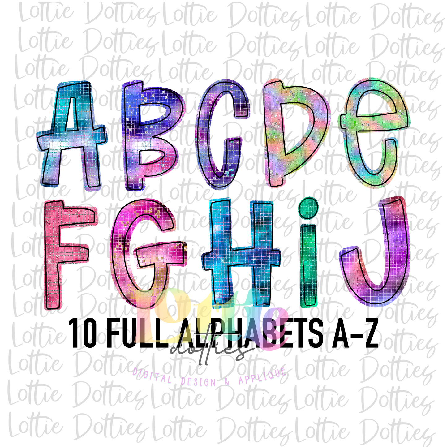 Disco Mirror Alpha - Alpha Pack - Alphabet Clipart - Instant Download  - Alpha Pack