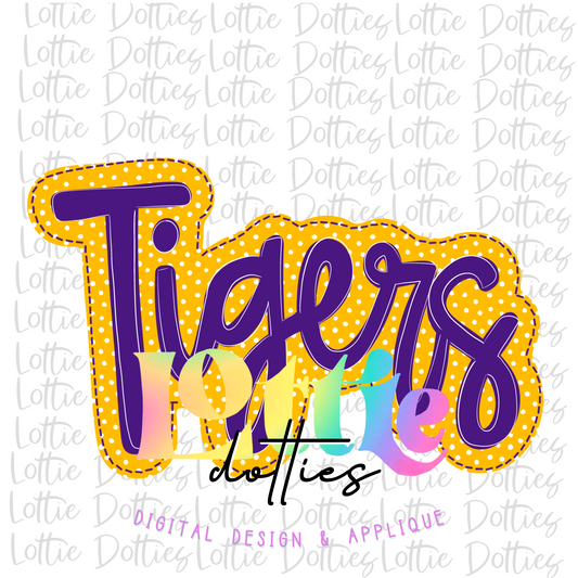 Tigers PNG - Tigers sublimation design - Digital Download Purple and Gold