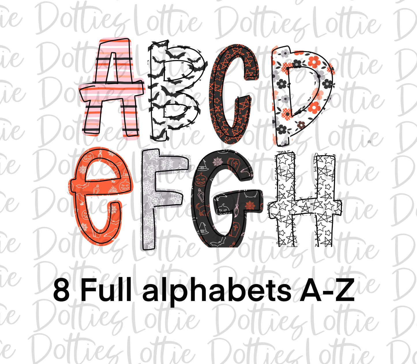 Halloween Alphabet - Alpha Pack - Alphabet Clipart - Instant Download  - Boy Alpha Pack