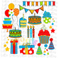 Birthday Alpha - primary colors- Alpha Pack - Alphabet Clipart - Instant Download  - Alpha Pack