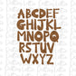 Log Camping Alphabet - Alpha Pack - Alphabet Clipart - Instant Download
