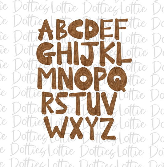 Log Camping Alphabet - Alpha Pack - Alphabet Clipart - Instant Download