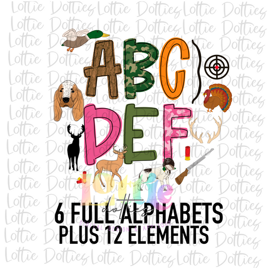 Hunting Alphabet - Alpha Pack - Instant Download