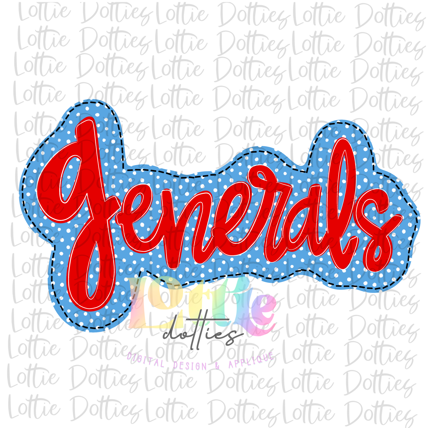 Generals Red and Columbia Blue PNG - Generals - Sublimation - Digital Download