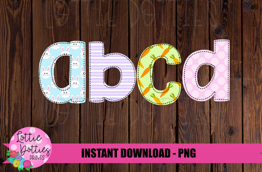 Easter Faux Applique Alphabet - Alpha Pack - Alphabet Clipart - Instant Download