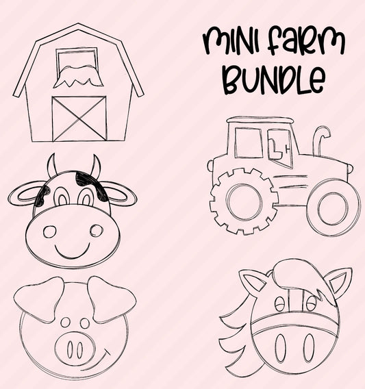 Mini Farm Bundle Sketch Png - Farm Sketch Design - Farm Design