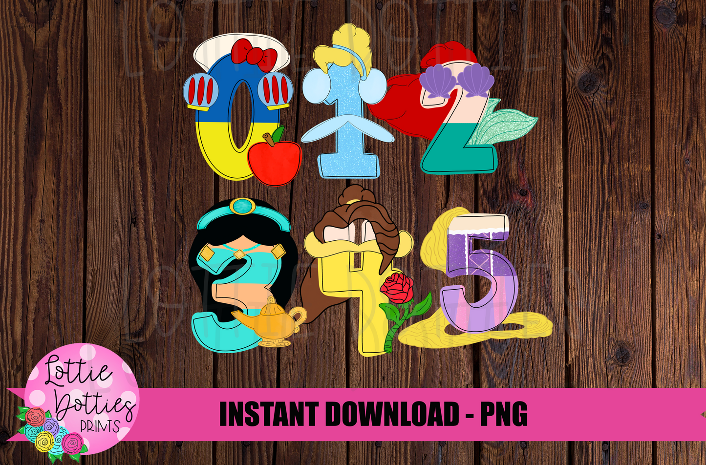 Princess Numbers - Alpha Pack - Alphabet Clipart - Instant Download  - Alpha Pack