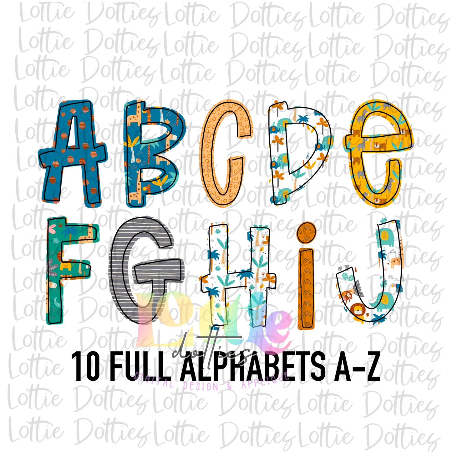 Jungle Fun Alpha - Alpha Pack - Alphabet Clipart - Instant Download  - Alpha Pack