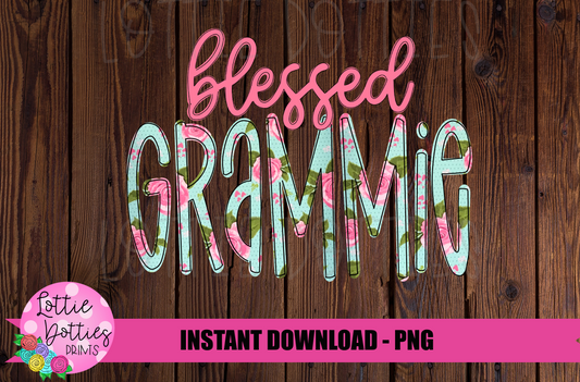 Blessed Grammie Png - Sublimation File - Instant Download - Digital Download - Floral  Print