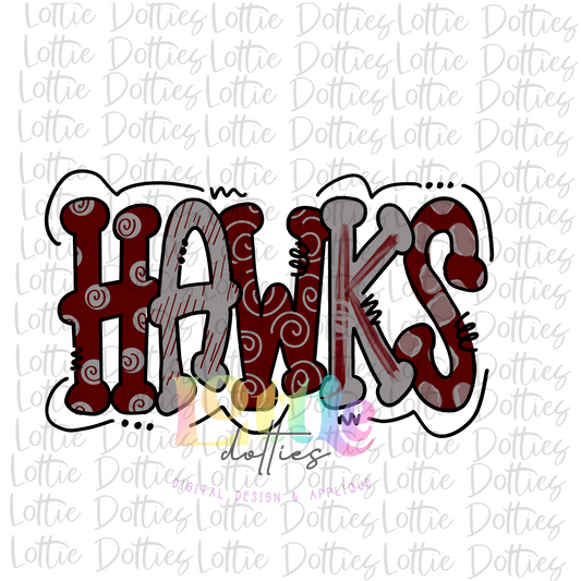 Hawks PNG - Hawks Sublimation Design - Mascot