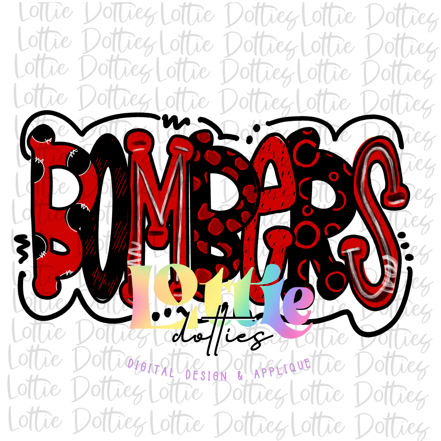 Bombers  Png - Sublimation Design- Digital Download - Black and Red