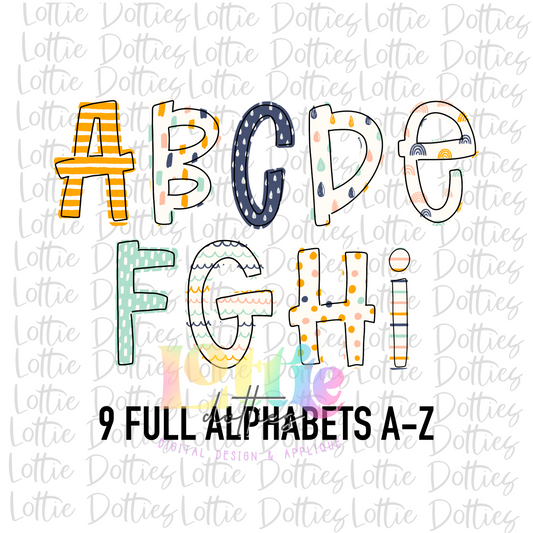 Rainbow Alpha Pack Alphabet Clipart - Instant Download  - Alpha Pack