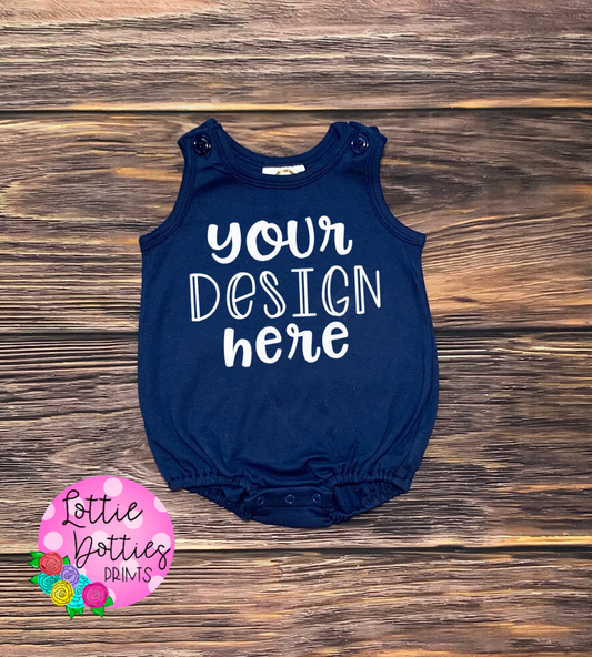 Baby Mock Up -  Blanks Boutique - Navy Unisex Bubble Mock Up - Digital Download