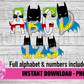 Superhero Alphabet and Numbers - Alpha Pack - Alphabet Clipart - Instant Download  - Alpha Pack