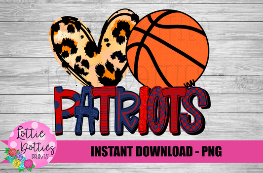 Patriots Baskerball PNG - Patriots Sublimation design - Digital Download