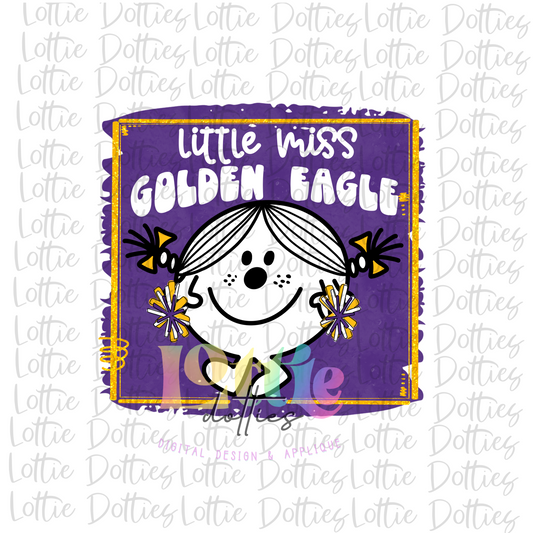 Little Miss Golden Eagle Fan Png - Golden Eagle Sublimation Design- Digital Download