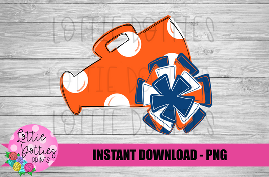 Megaphone PNG - Cheer Design - Orange and Navy Megaphone Sublimation