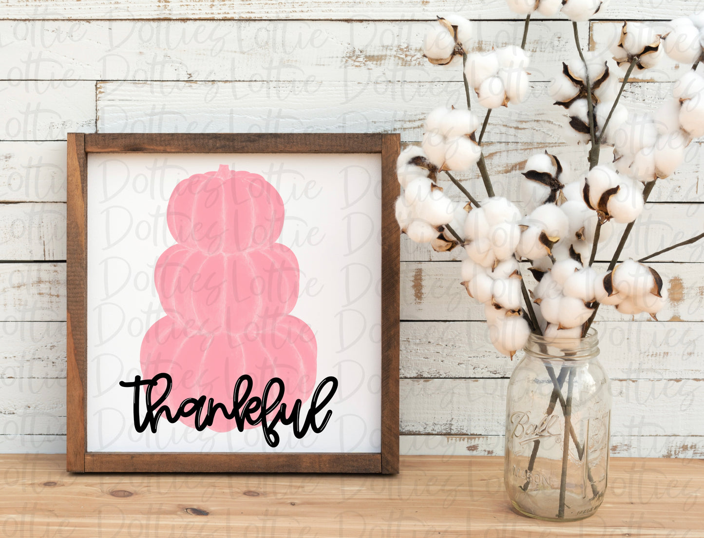 Thankful Pink Pumpkin Png - Thanksgiving Sublimation Design- Digital Download