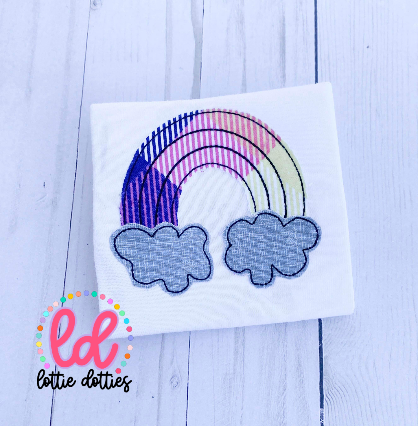 Rainbow Applique Design - Machine Embroidery - Instant Download - Girl Applique