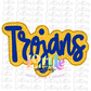 Trojans PNG - Trojans sublimation design - Digital Download - Gold and Blue