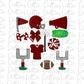 Crimson and White Football and Cheer Elements - Football Alpha Pack add ons - Football Clipart - Digital Download - PNG