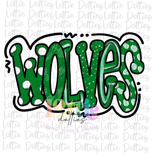 Wolves PNG - Wolves Green Sublimation - Mascots