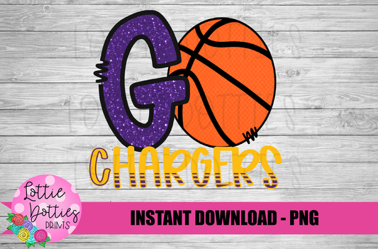 Go Chargers PNG - Chargers sublimation design - Digital Download