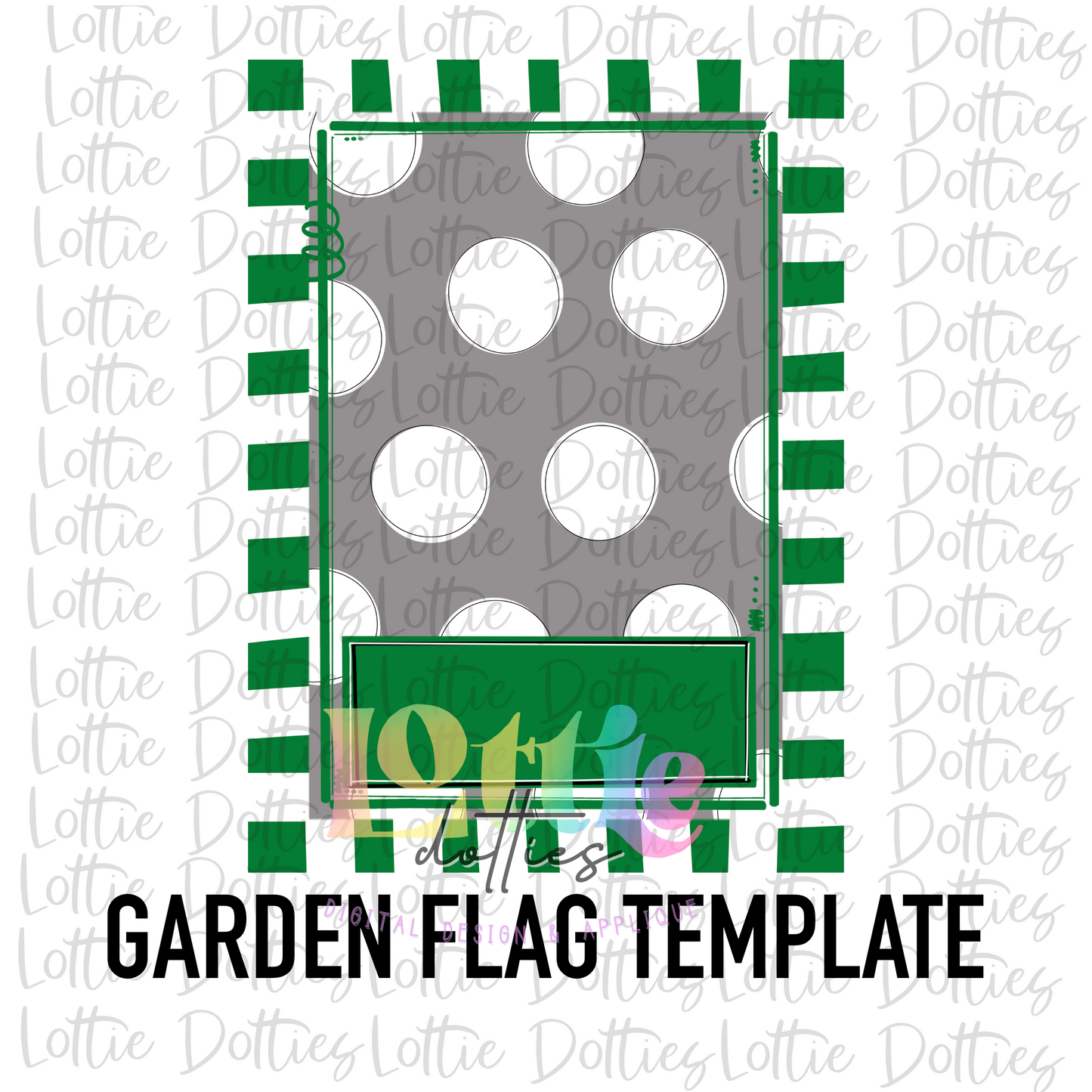 Flag Template Png -Green White Gray - Digital Download